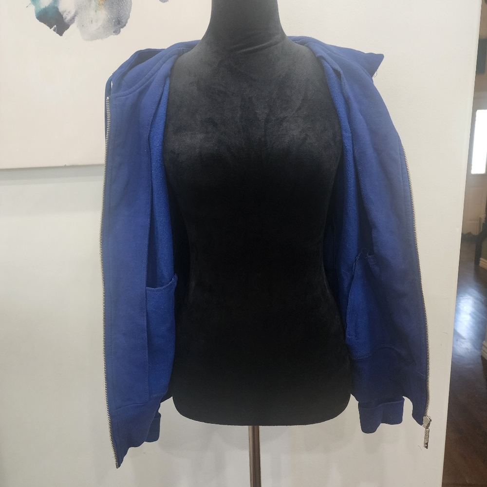 [ Guess Jeans]Royal blue,CUTEST, ZIP UP, HOODED JACKET W/ LACE TIES & RHINESTONE - Picture 14 of 16